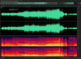 sound editor with spectrum analyzer view